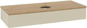 V&B Waschtischunterschrank Antao ohne Frontstruktur, Eiche honig lackiert, Braun, B/T/H: 120 x 50 x 19 cm - Bild 1