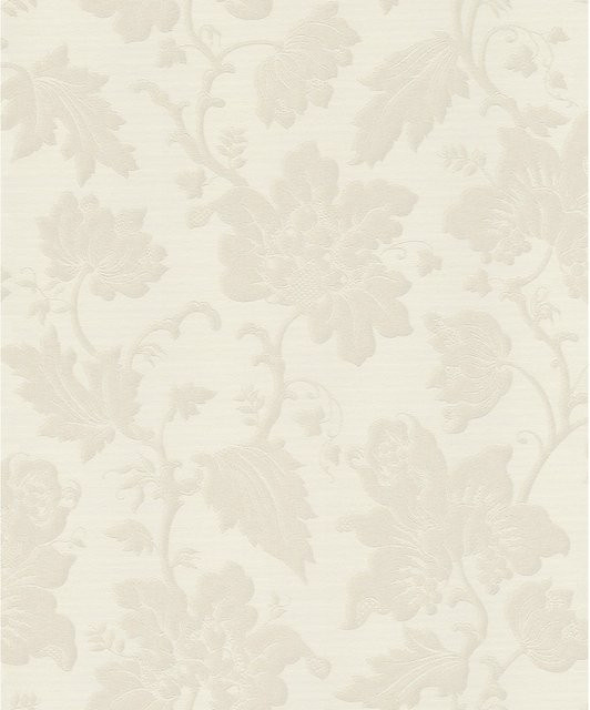 Rasch Vliestapete Trianon XIII 570434 Ranke in Creme-Weiß mit floralem Design und botanischem Muster, Breite: 0,53 m, Länge: 10,05 m - Bild 1