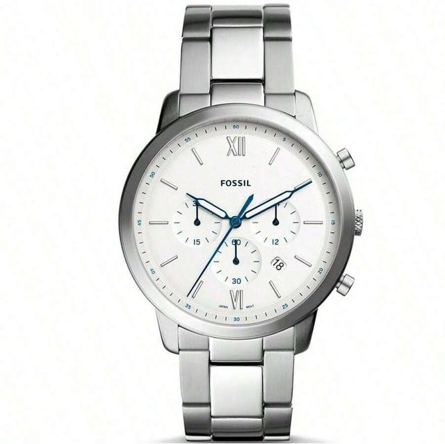 Fossil Chronograph, Edelstahl, Weiß, Herren - Bild 1