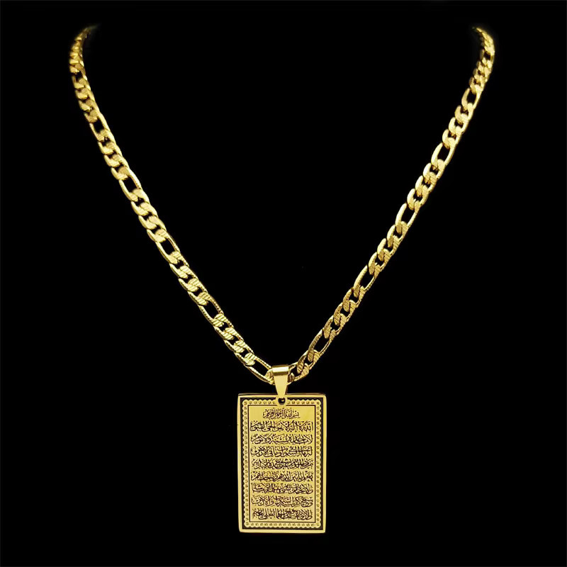 JYTF Anhänger Halskette, Edelstahl, Gold, Unisex - Bild 1