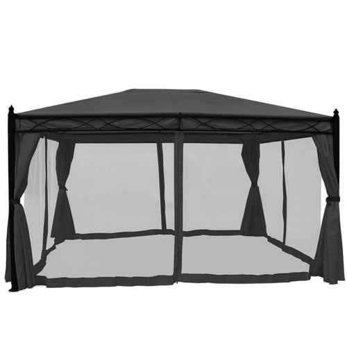 MVG Pergola MVG-HA014 in Grau mit Seitenwand und Moskitonetz, B x T: 4 x 3 m, Stahlgestell - Bild 5