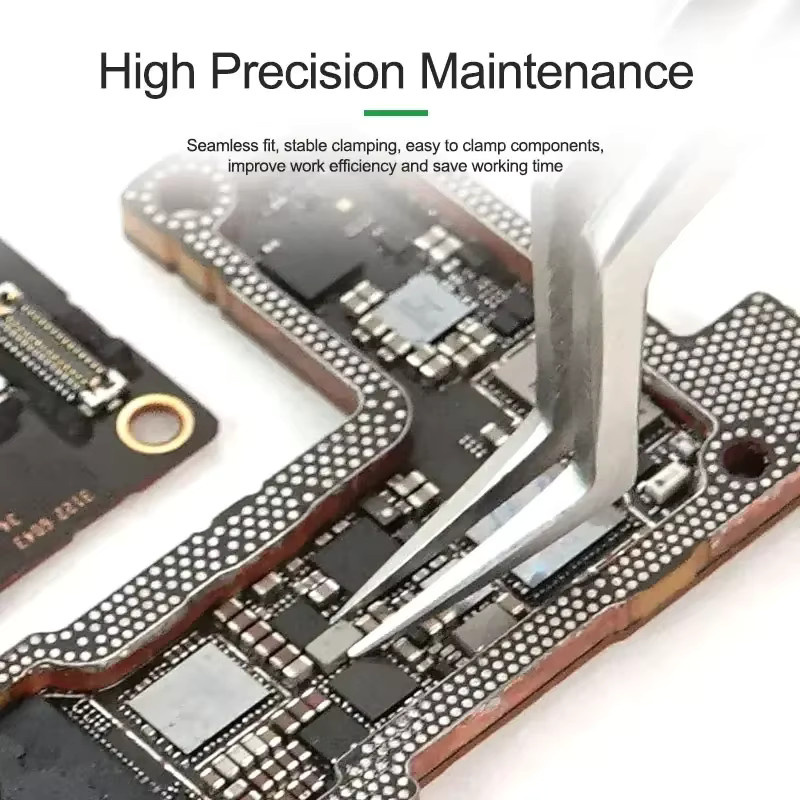 RELIFE ST-20/M.Y Präzisionspinzette mit gebogenen Spitzen in Silber für die IC-Chip-Beschichtung und Positionierung bei der Mobiltelefon-Reparatur - Bild 2