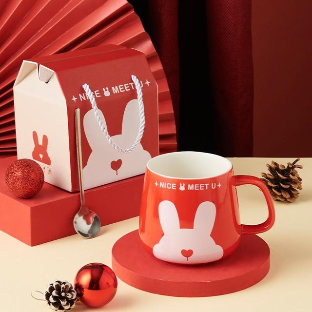Keramiktasse Yiran toy 1 in Rot mit Geschenkbox, Volumen: 400 ml - Bild 1