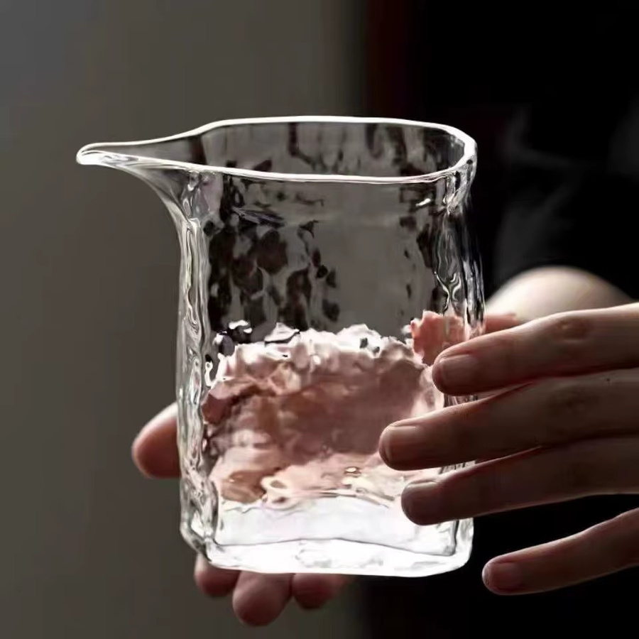 Hitzebeständiger Teeglas-Tumbler mit Hammermuster in Transparent für Gongfu-Tee - Bild 2