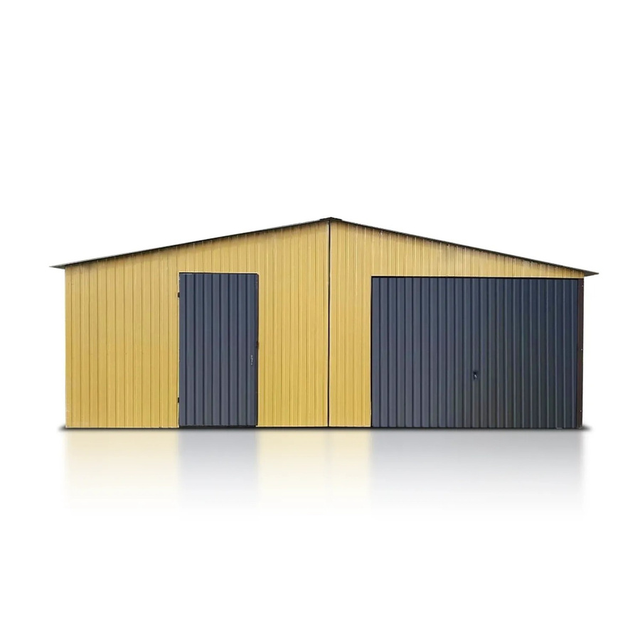 Liderstal Einzelgarage Basic aus Blech mit Satteldach und Schwingtor in Sandfarben B/T/H: 600 x 500 x 270 cm - Bild 2