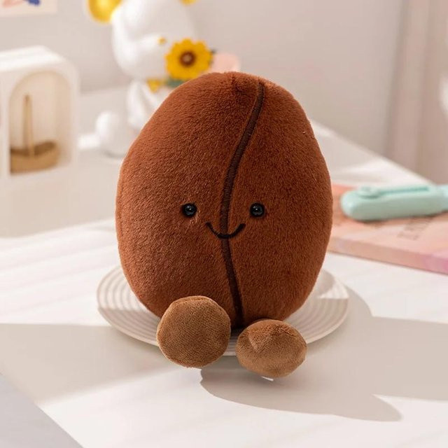 Yiran Health & Beauty Kaffeebohnen Plüschkissen, braun, Plüschtier - Bild 1