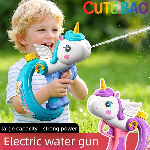 CUTE BAO Einhorn Elektrische Wasserpistole, Dauerfeuer, Bunt / Mehrfarbig, Lila - Bild 1