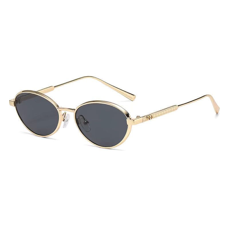 Glazzy Sonnenbrille, Rund, Vollrand, Metall, Gold, Damen - Bild 2