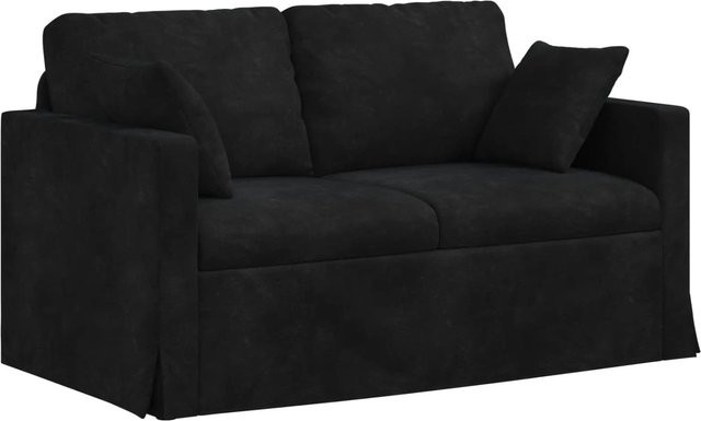 vidaXL Sofa in Schwarz aus Samt mit Metallrahmen B: 138 cm, T: 78 cm, H: 80 cm - Bild 1