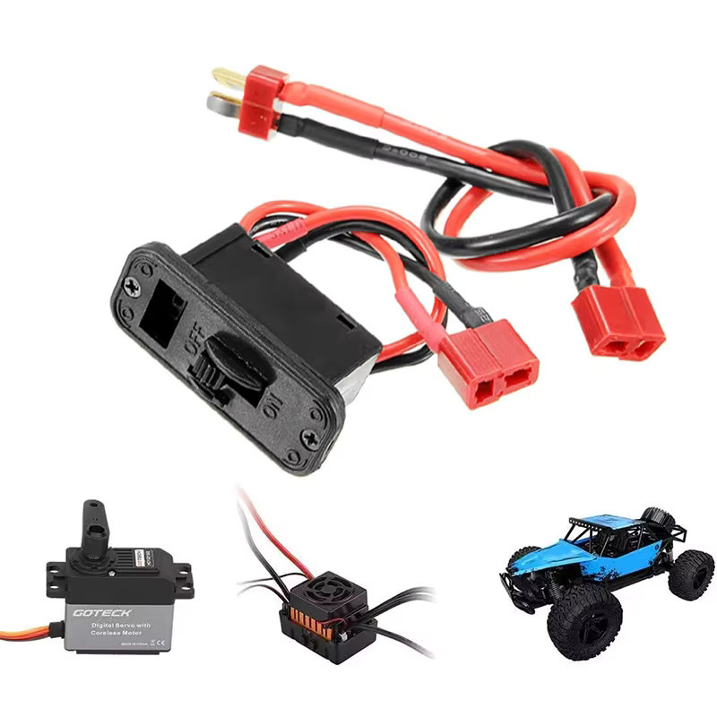 Deans Switch Hochstrom-LiPo-Batterie-Ein/Aus-Netzschalter mit Deans T-Stecker-Verlängerungskabel, 18 AWG, 200 mm, Schwarz - Bild 3