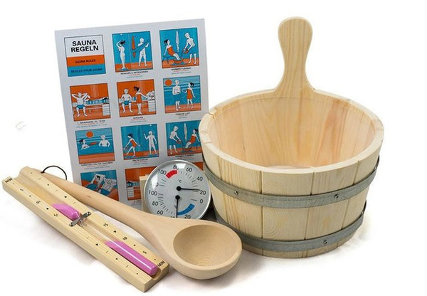 Karibu Sauna-Wellness-Set Classic 6-teilig in Beige