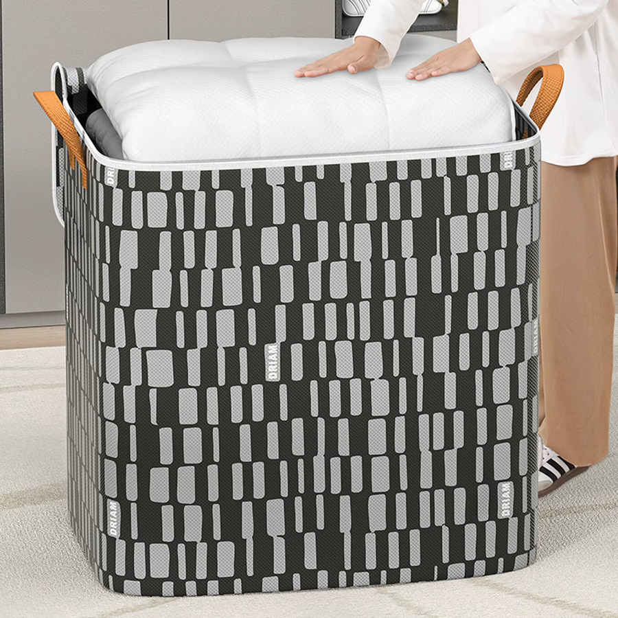 Faltbare und staubdichte Quilt-Aufbewahrungstasche mit großer Kapazität für Kleidung und Spielzeug, Schwarz - Bild 3