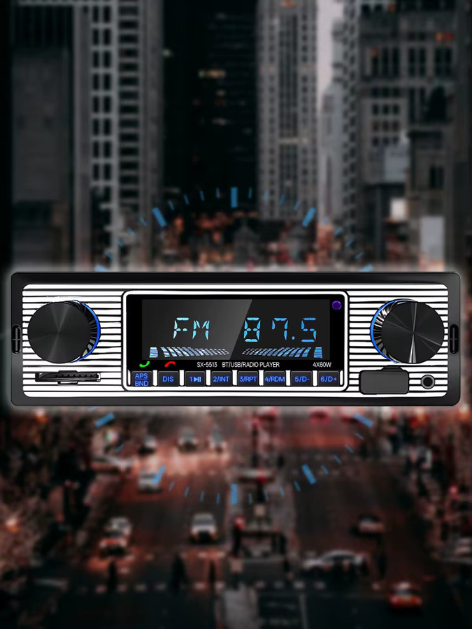 Hippcron 1 Din Autoradio MP3 Stereo Audio Player mit Bluetooth, FM Empfänger, AUX und USB in Schwarz - Bild 5