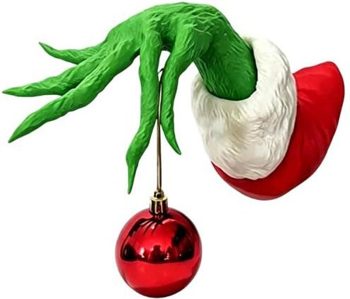 LulaStyle Weihnachtliches Wandaccessoire Elfenhand mit roten Hängekugeln in Grün - Bild 1