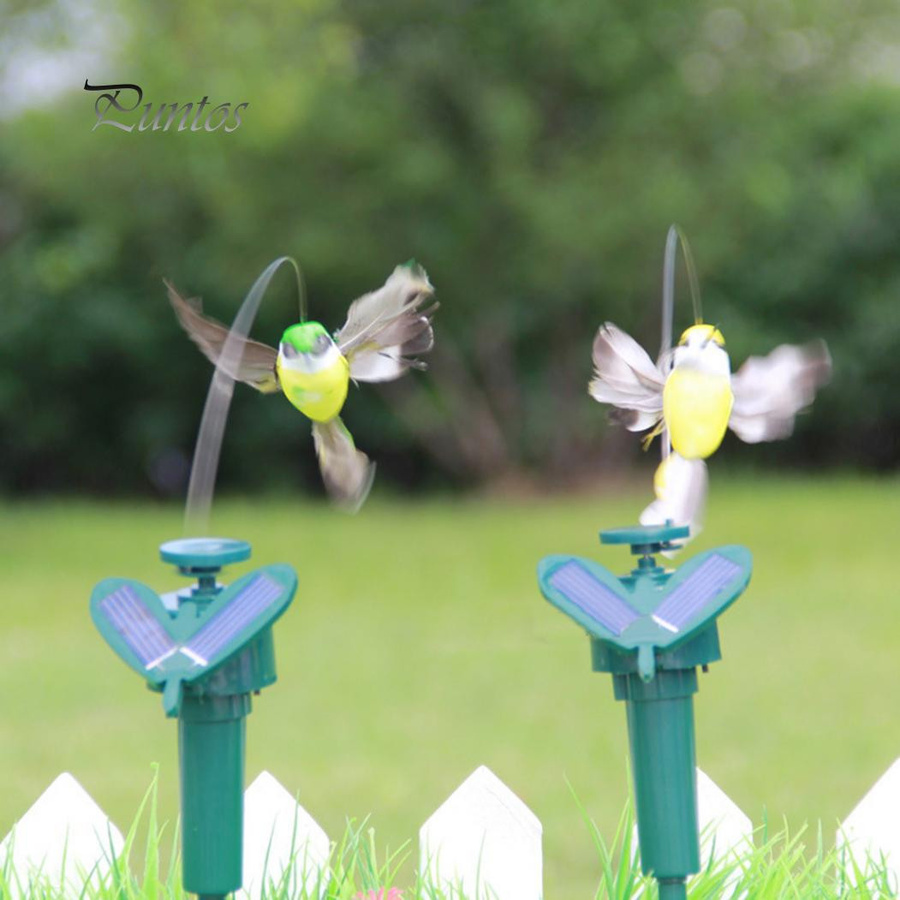 Solarbetriebener fliegender Kolibri als Gartenornament für Hof und Garten, mehrfarbig - Bild 3