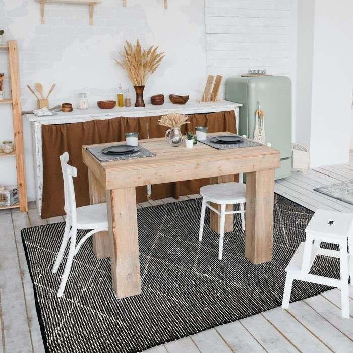 Wohnzimmerteppich CHIC TRIBAL aus Seegras mit schwarzem Stammesmuster B: 120 cm, T: 170 cm - Bild 1