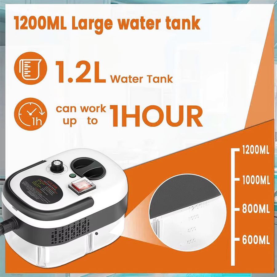 Podofo Handdampfreiniger 2500W in Weiß mit 1,2 l Wassertank, 6 einstellbare Dampfstufen und 11 Zubehörteilen für die Tiefenreinigung von Auto und Haushalt - Bild 8