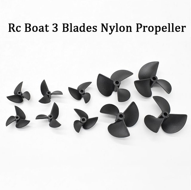 POBOTRAE Rc Boot Propeller, 3-Blatt Nylon Propeller, Schwarz, Kunststoff - Bild 1