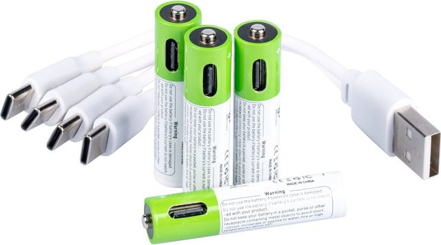 Genialo AAA Micro Akku, wiederaufladbar, 400 mAh, Grün, 4 Stück - Bild 1