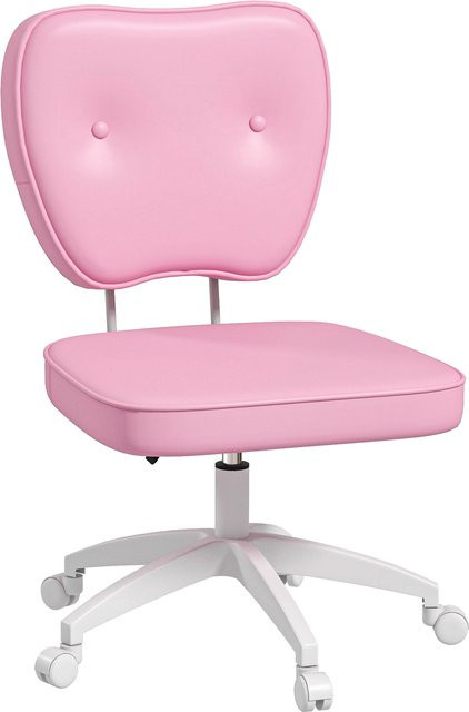 Vinsetto Kinderdrehstuhl ohne Armlehnen in Rosa, höhenverstellbar 82-92 cm, belastbar bis 120 kg, ideal für Kinderzimmer und Home Office - Bild 1