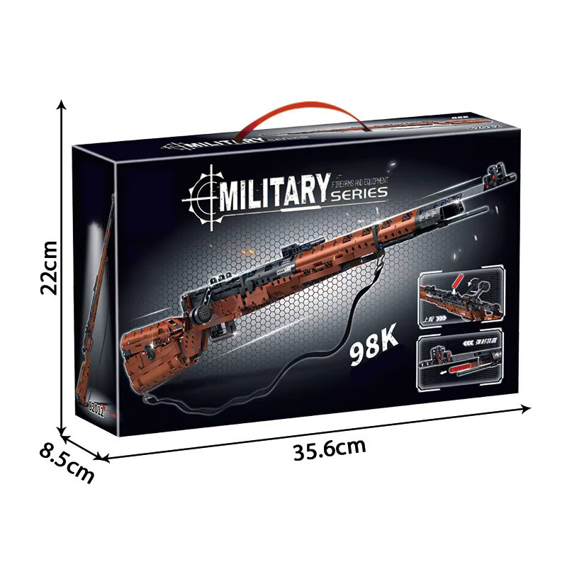 BXA WW2 Militär-Serie Kar98k Gewehrmodell, Baustein-Set, 1206 Teile - Bild 4