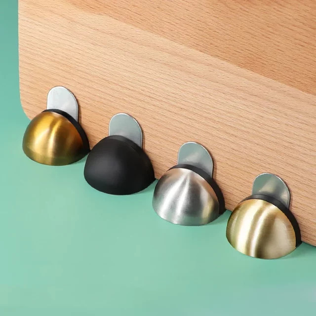 Magnetischer Türstopper aus Edelstahl von XMSJ in Silber oder Gold, halbkreisförmiger Antikollisions-Türstopper mit Sauggummi-Funktion - Bild 1