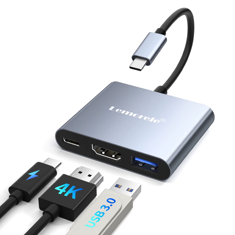 LEMORELE 3 in 1 USB C Hub PD 100W Dockingstation mit HDMI und USB-C Multiport Adapter für MacBook Pro/Air und Windows - Bild 7