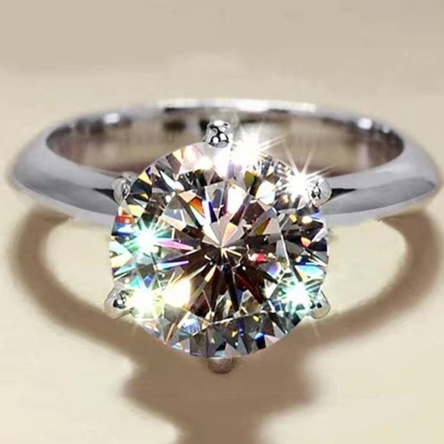 BIJOX STORY Moissanit-Ring, VVS1 Lab-Diamant-Solitärring, Silber, Damen - Bild 1
