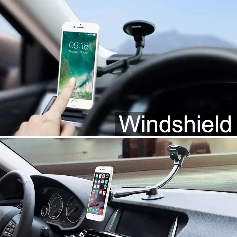 Homhu Magnetische Universal Handyhalterung für das Auto mit langem Arm für Windschutzscheibe und Dashboard in Schwarz - Bild 2