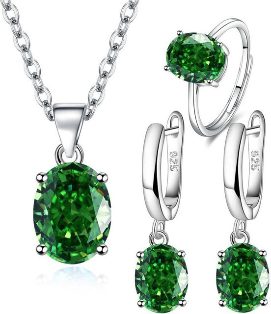Andara Schmuckset, 925 Silber, Zirkonia, Damen, gray - Bild 1