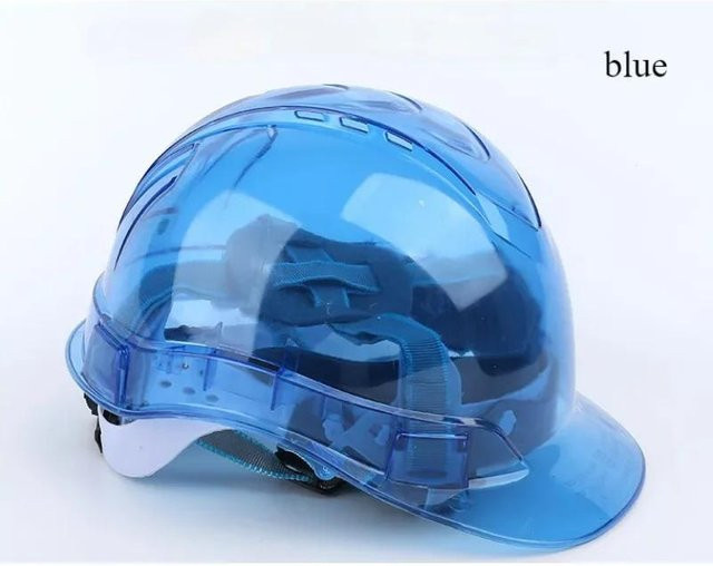 Sicherheitshelm TOP MALL-004 in Blau mit transparentem Visier für Outdoor-Arbeiten und Klettern - Bild 1