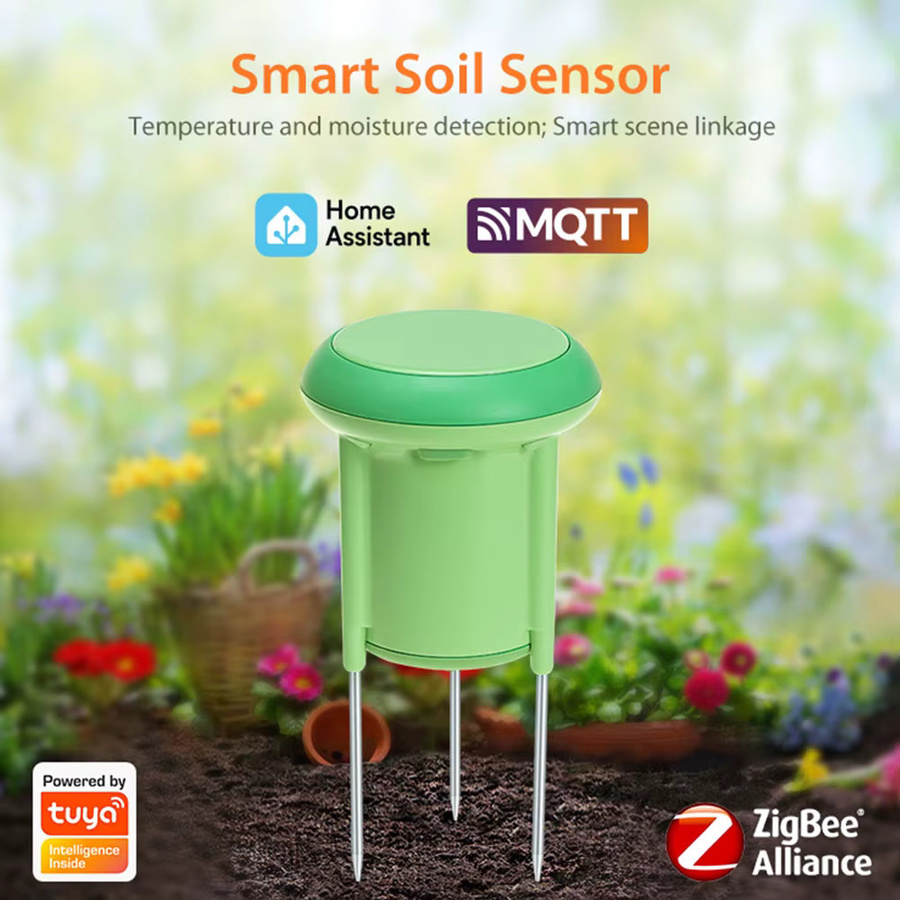 Elivco Tuya Smart Bodensensor Zigbee 3.0 Pflanzen-Temperatur- und Feuchtigkeitsmesser in Grün zur Gartenautomatisierung - Bild 2