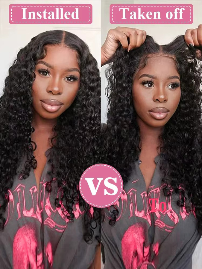 Line hair Deep Wave Glueless Perücke, 40 Zoll, 100% Echthaar, Damen - Bild 3