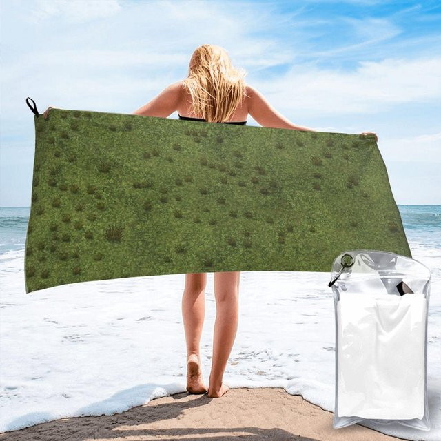 JMG Household Supplies Strandtuch aus Mikrofaser in Grün, schnelltrocknend und saugfähig, B/B: 70 x 140 cm - Bild 1