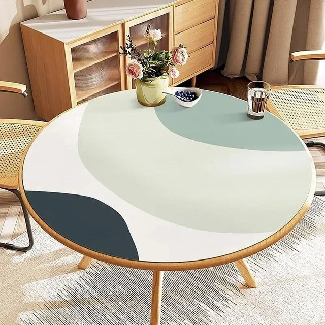 Runde wasserdichte Tischdecke von FQMM aus PVC in Multicolour, ölbeständig und pflegeleicht, Durchmesser: 160 cm - Bild 1