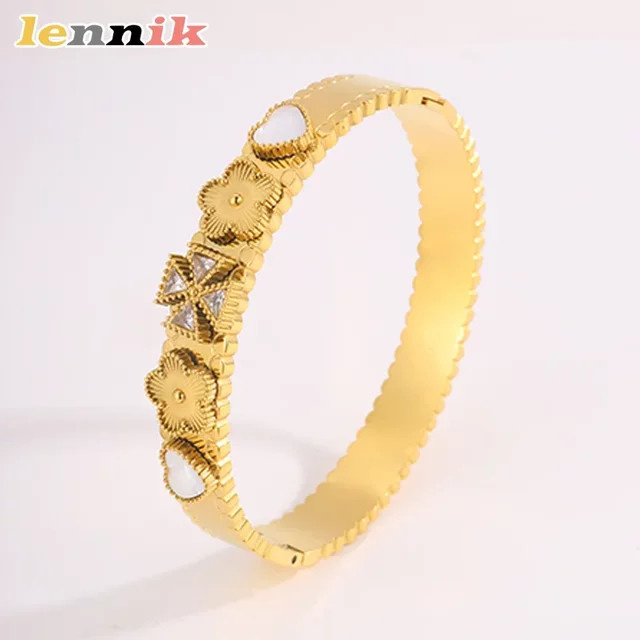 LENNIK Armband Titanstahl, Love Clover Flower, Damen - Bild 1