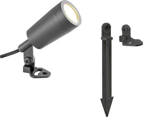 EVN L651523504 LED-Gartenstrahler Tripod in Schwarz mit warmweißem Licht und Erdspieß - Bild 1