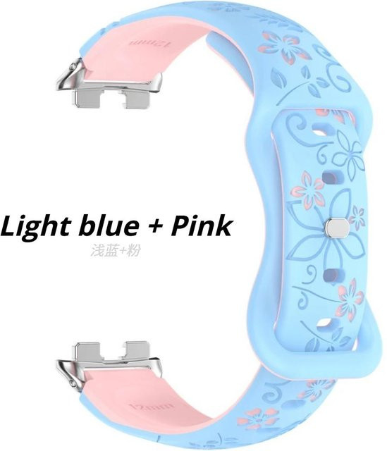 LUJING-Treasure Bag Uhrenarmband Silikon, 3D graviertes Blumenmuster, Blau, Unisex - Bild 1