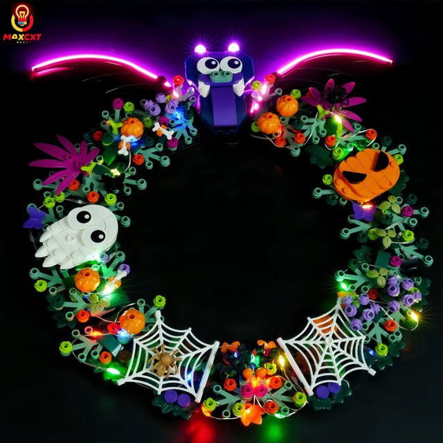 MAXCXT LED-Licht für LEGO 40825 Halloween-Kranz, RGB Multicolour, Schwarz - Bild 1
