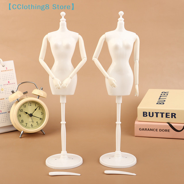 1:6 Puppen-Mannequin-Kleiderbügel, Puppenhaus-Puppenrockhalter, Zubehör, Weiß - Bild 1