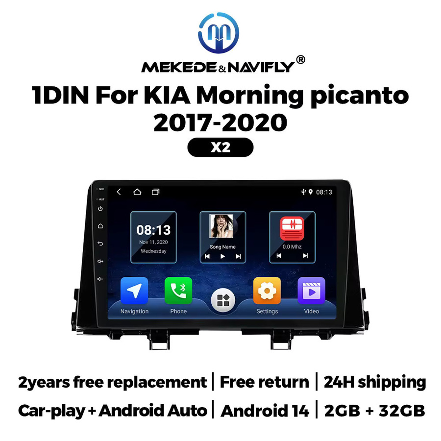 MEKEDE & NAVIFLY Android 14 Autoradio für KIA Morning Picanto 2017-2020 mit 9 Zoll Android Touchscreen und Carplay in Schwarz - Bild 2