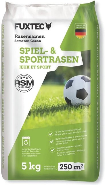 FUXTEC Rasensamen Spiel- und Sportrasen FX-RSSP5 für Nachsaatflächen, 4 kg - Bild 1