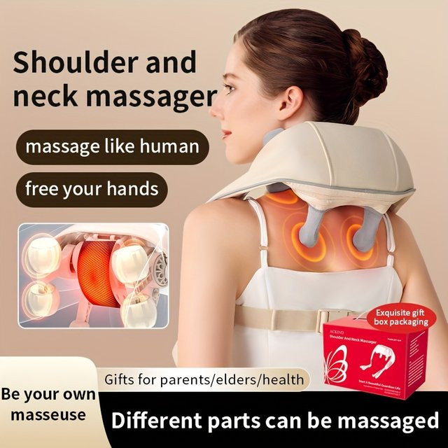 PAQIN Elektrisches Nacken- und Rückenmassagegerät, weiß - Bild 1