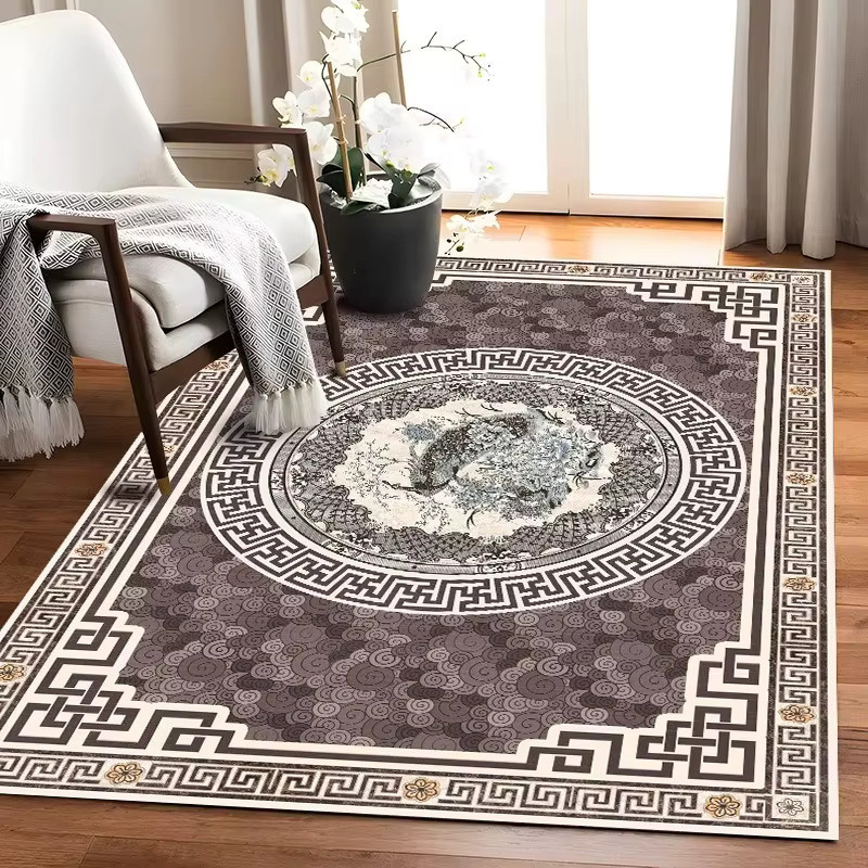 VIKAMA Retro-Teppich in Grau, rechteckige Bodenmatte für Wohnzimmer und Schlafzimmer, B/T: 200 x 120 cm - Bild 1