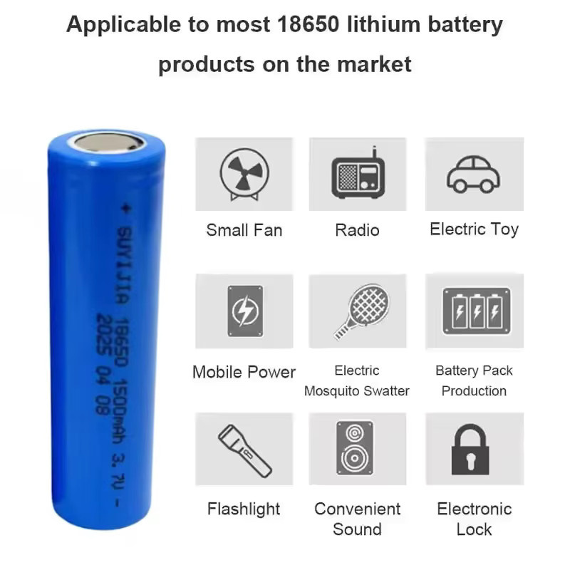 SUYIJIA 18650 Lithium-Ionen-Akku 3,7 V mit 1500 mAh in Blau - Bild 3