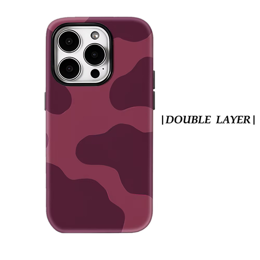 Potdemiel Magnetische Handyhülle Fuchsia Gradient Wave Double-Layer Tough Case für iPhone 17 16 15 14 Pro Max Plus in Pink und Purple - Bild 6