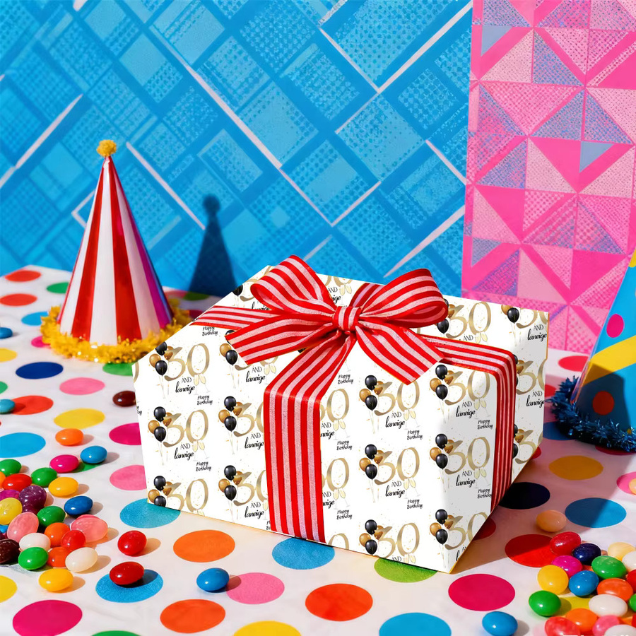 Personalisiertes WEIGAO Geschenkpapier für Geburtstage in Weiß - Bild 4