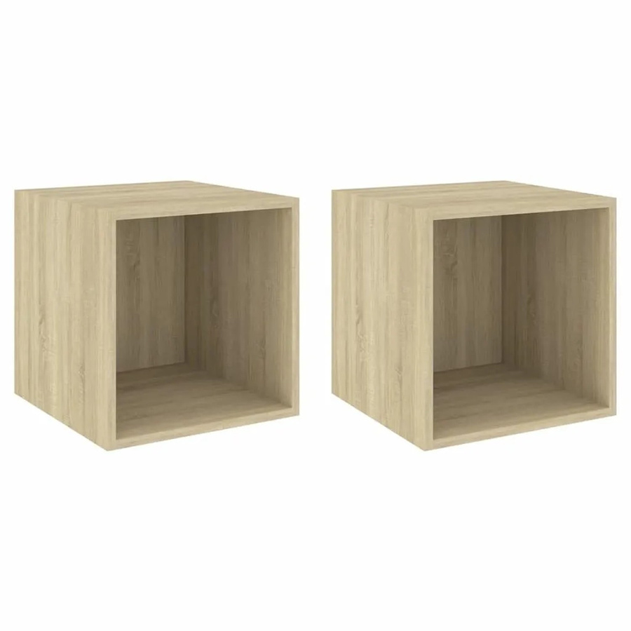 vidaXL Wandschränke 2er-Set Sonoma-Eiche, B/T/H: 37 x 37 x 37 cm - Bild 2