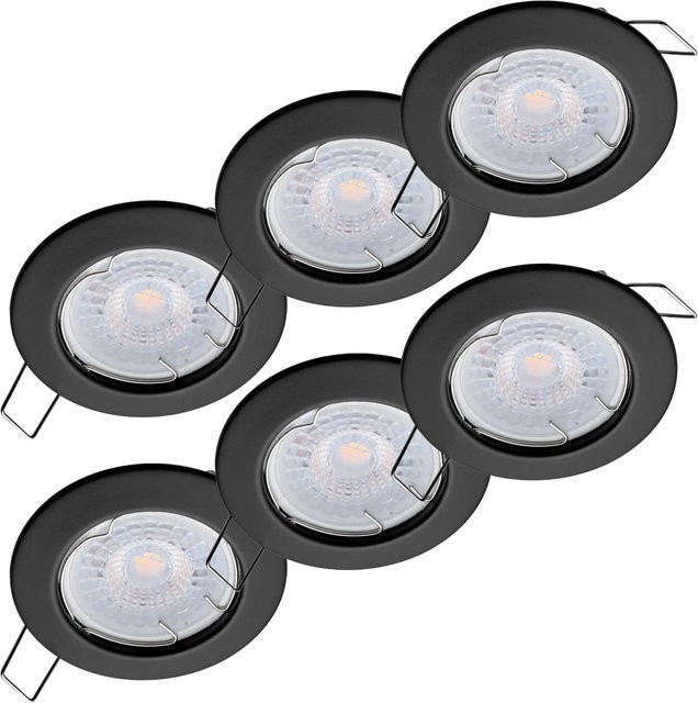 Oktaplex 6er Set Sedan Deckenstrahler Schwarz mit LED-Modulen Warmweiß 380lm 4,8W - Bild 1