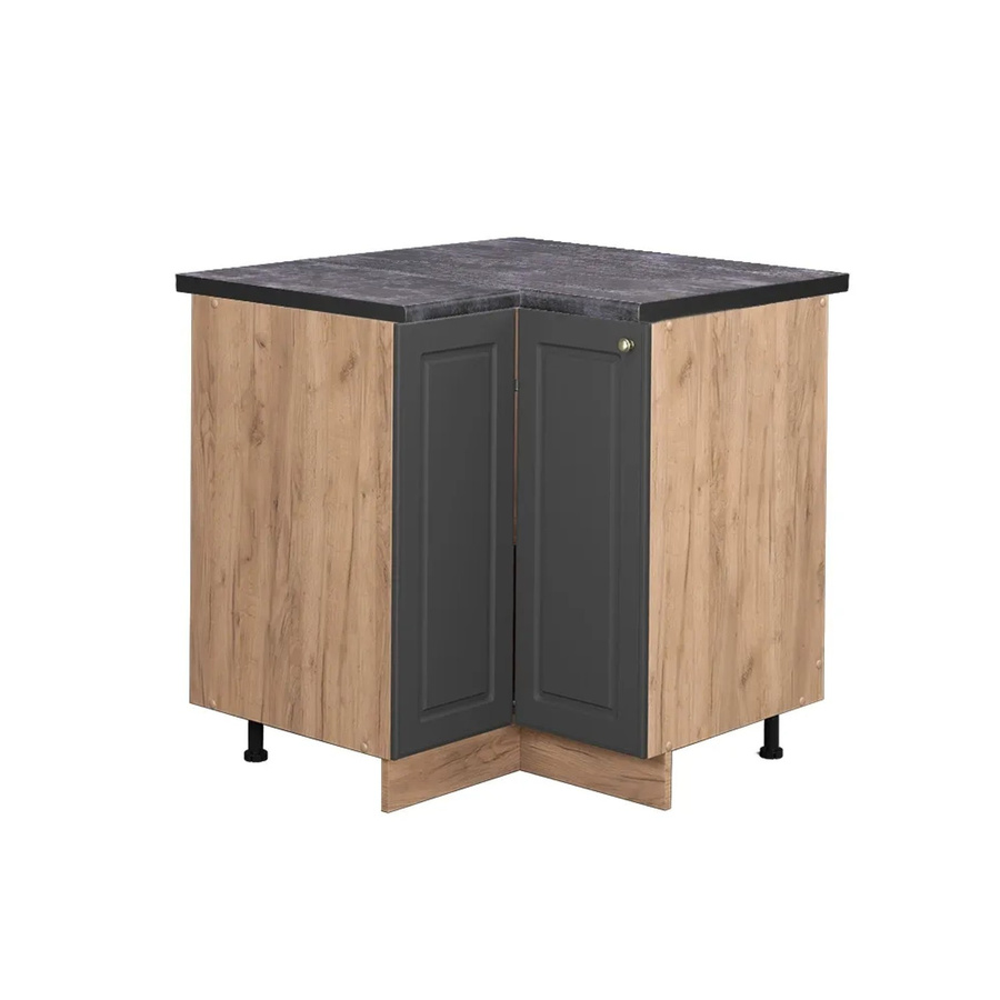 Vicco Eckunterschrank Fame-Line Küchenschrank in Anthrazit und Goldkraft Eiche, B/T/H: 80,5 x 60,0 x 82,0 cm - Bild 2